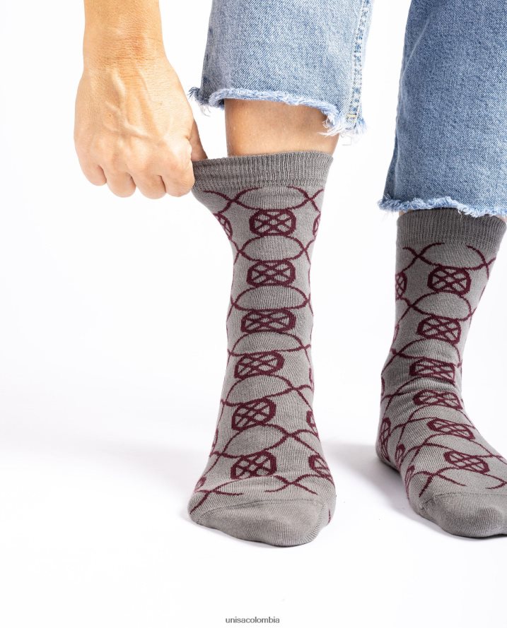 co Unisa mujer calcetines de algodón orgánico gris F0X80H1089