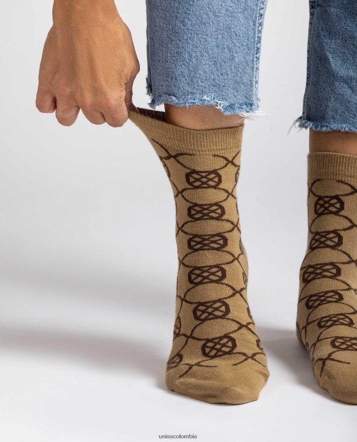 co Unisa mujer calcetines de algodón orgánico marrón F0X80H1087