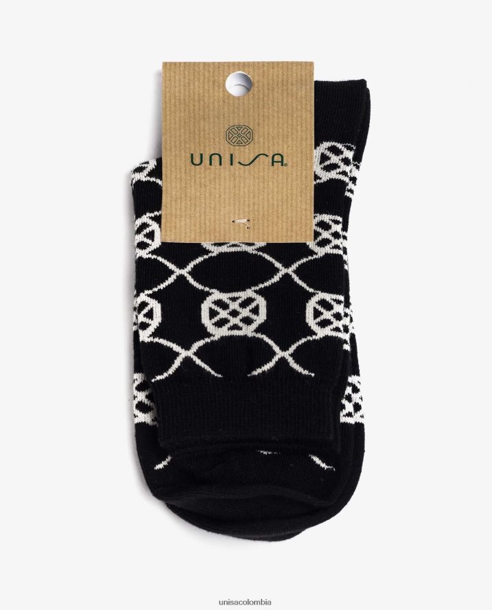 co Unisa mujer calcetines de algodón orgánico negro F0X80H1088