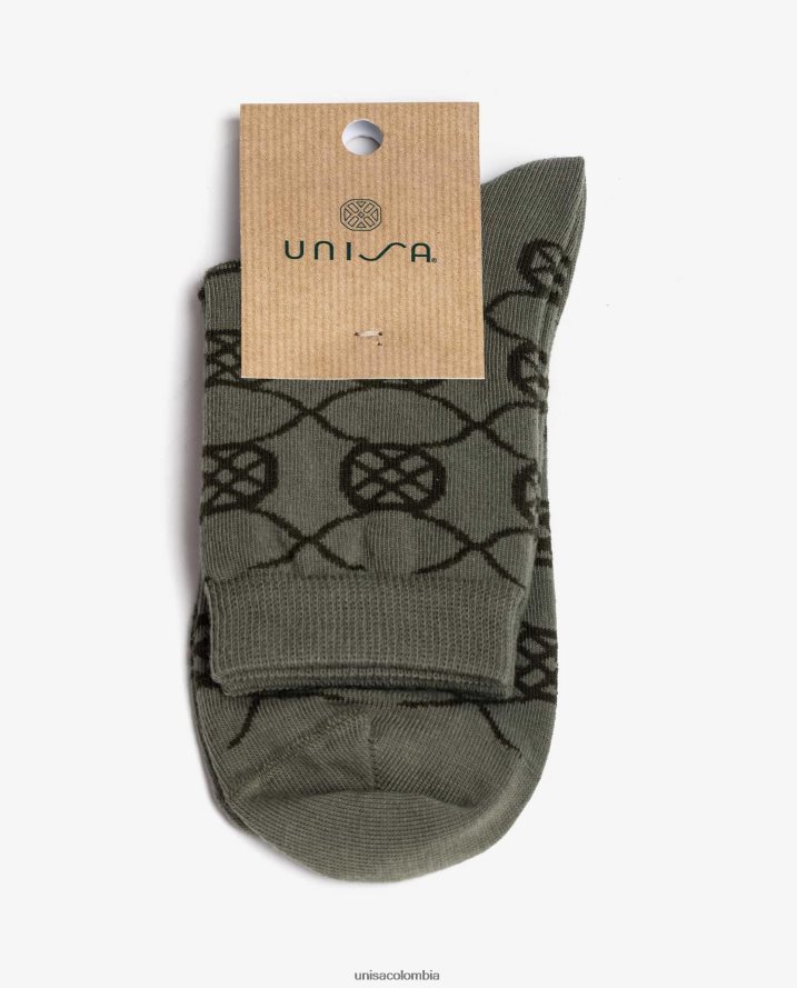 co Unisa mujer calcetines de algodón orgánico verde F0X80H1090