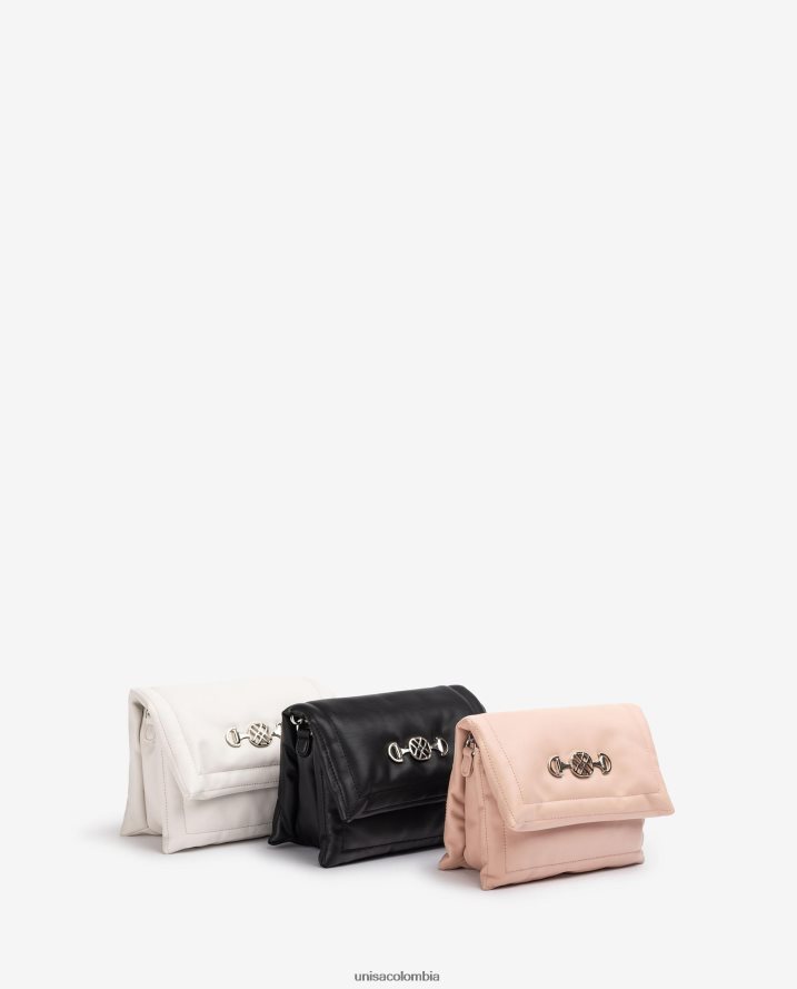 co Unisa mujer bolso con efecto acolchado y monograma rosa F0X80H1181