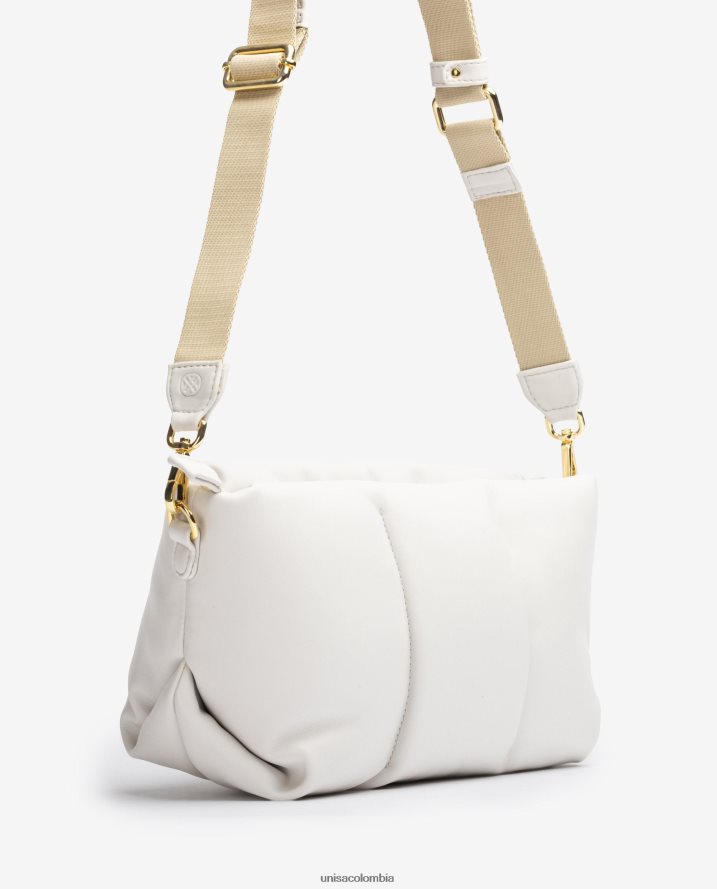 co Unisa mujer bolso de mano acolchado tamaño mediano blanco F0X80H1166
