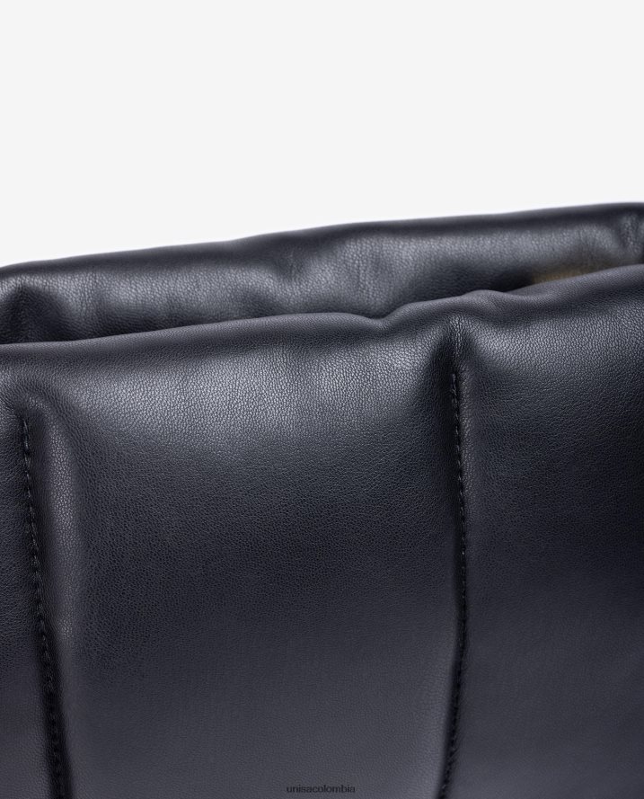 co Unisa mujer bolso de mano acolchado tamaño mediano negro F0X80H1164