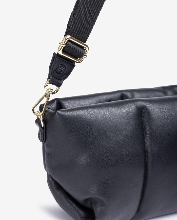 co Unisa mujer bolso de mano acolchado tamaño mediano negro F0X80H1164