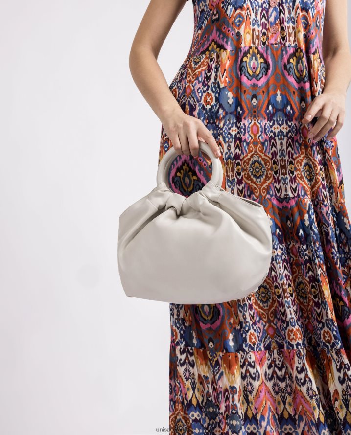 co Unisa mujer bolso de mano con asa redonda blanco F0X80H1180
