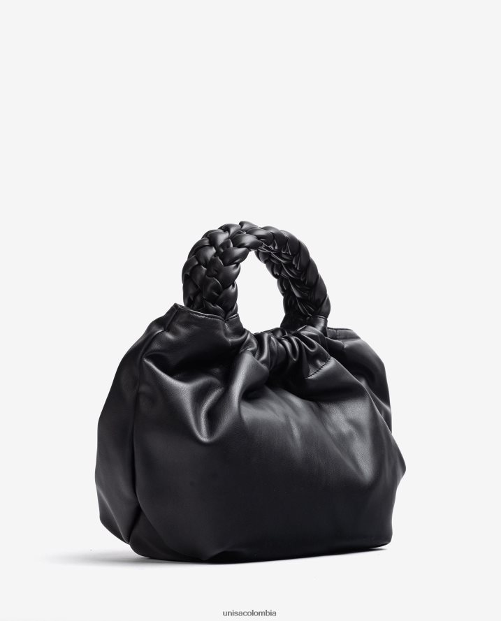 co Unisa mujer bolso de mano con asa redonda negro F0X80H1173