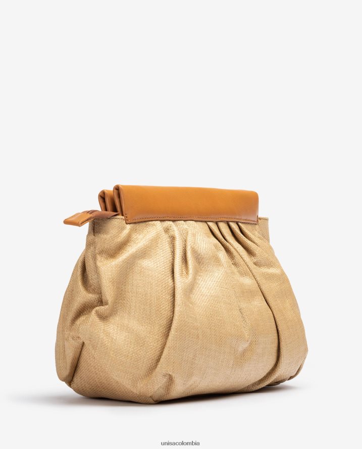 co Unisa mujer bolso de mano de rafia tamaño mediano agraciado F0X80H1160
