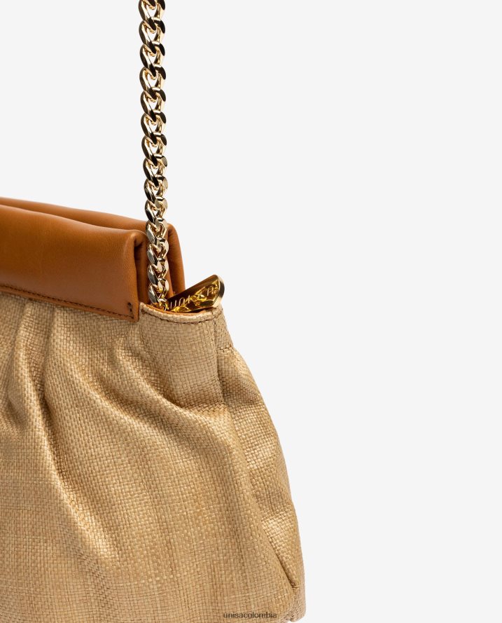 co Unisa mujer bolso de mano de rafia tamaño mediano agraciado F0X80H1160