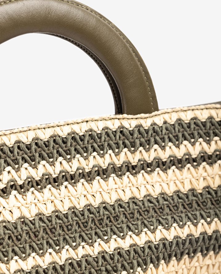 co Unisa mujer bolso de mano de rafia tamaño mediano verde F0X80H1177