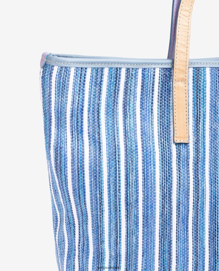 co Unisa mujer bolsa de compras hecha con jarapa azul F0X80H1113