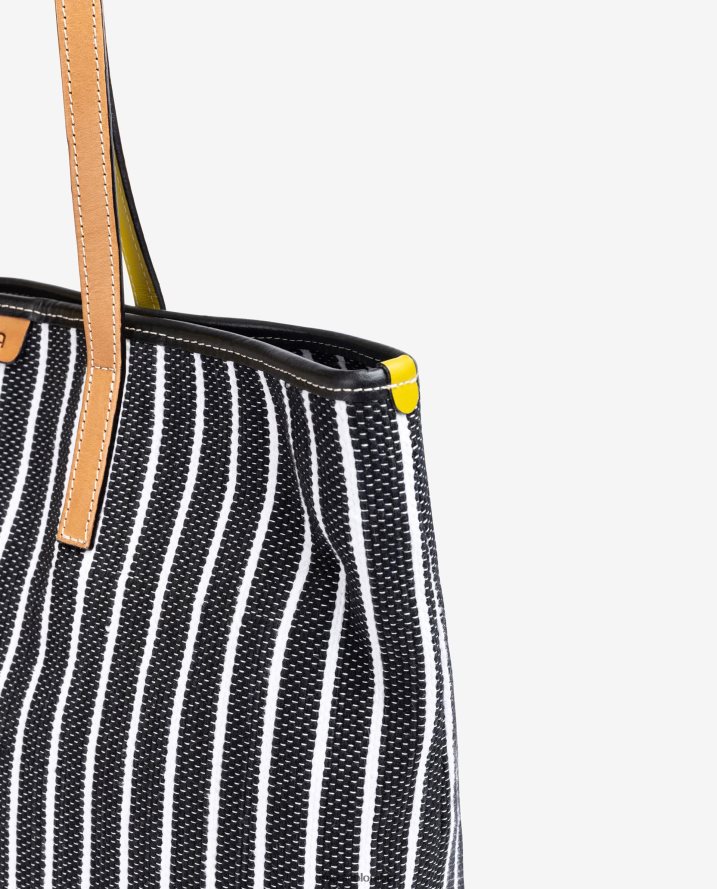 co Unisa mujer bolsa de compras hecha con jarapa negro F0X80H1112