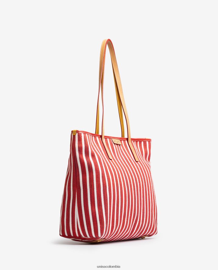 co Unisa mujer bolsa de compras hecha con jarapa rojo F0X80H1115