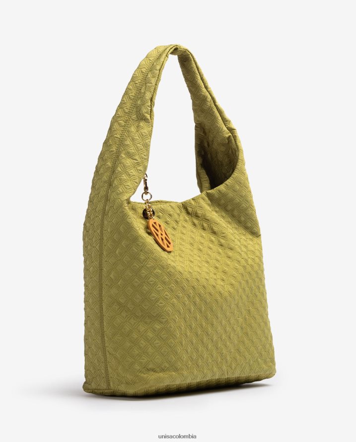 co Unisa mujer bolso de mano acolchado fluorescente verde F0X80H1141