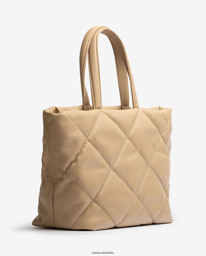 co Unisa mujer bolso de mano con efecto capitonado beige F0X80H1132