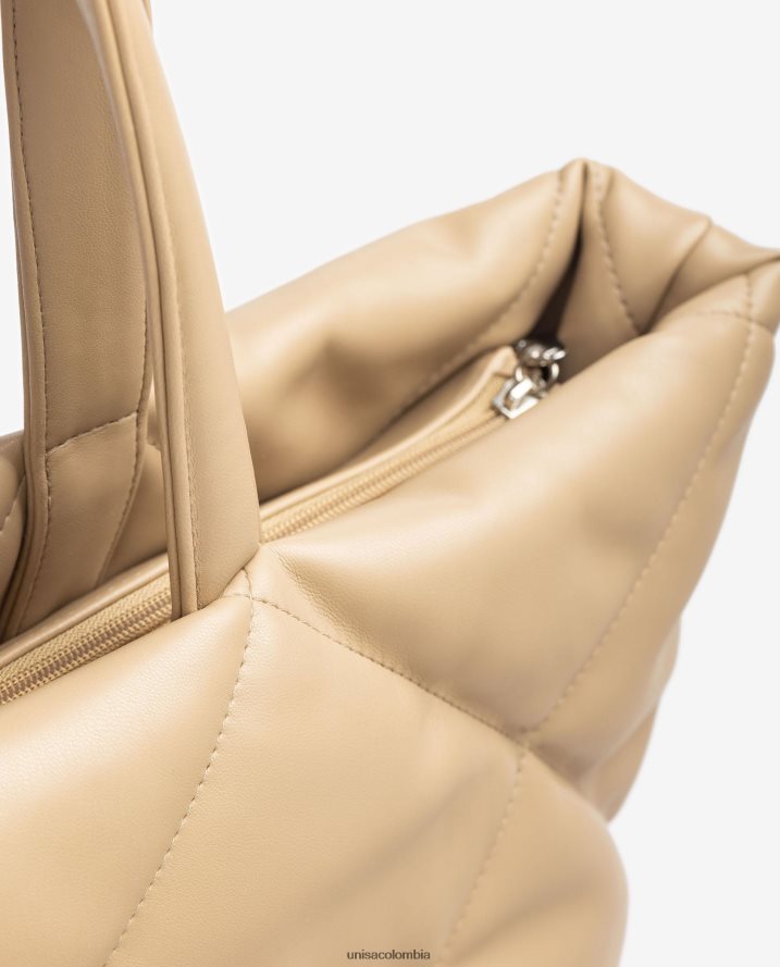 co Unisa mujer bolso de mano con efecto capitonado beige F0X80H1132