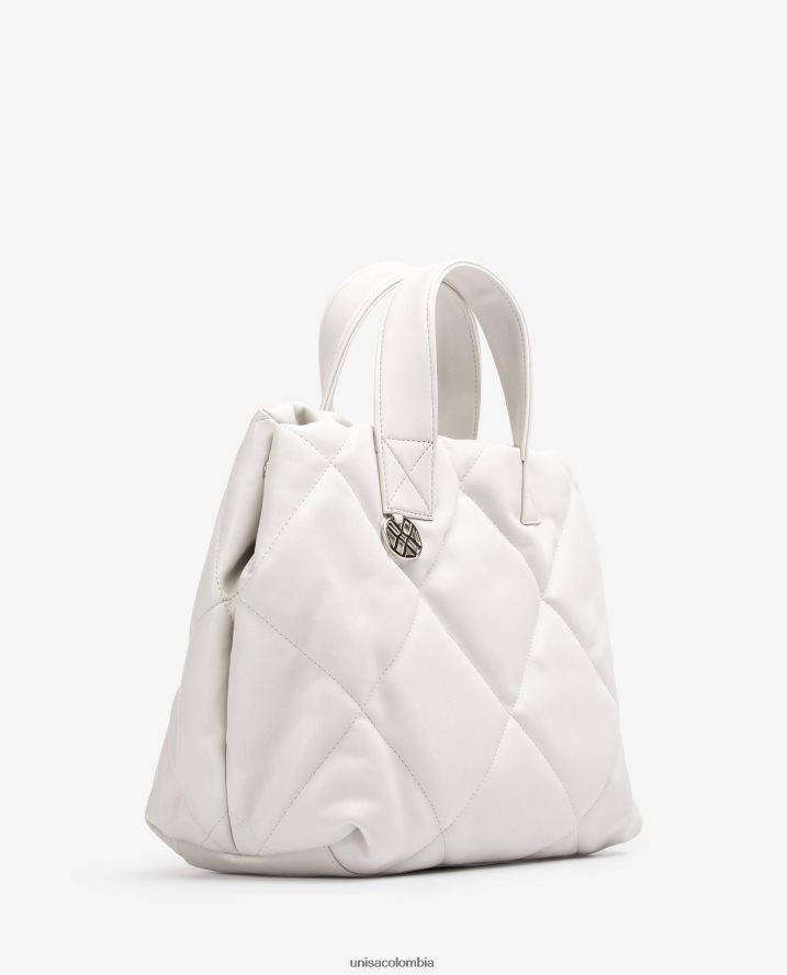 co Unisa mujer bolso de mano con efecto capitonado blanco F0X80H1150