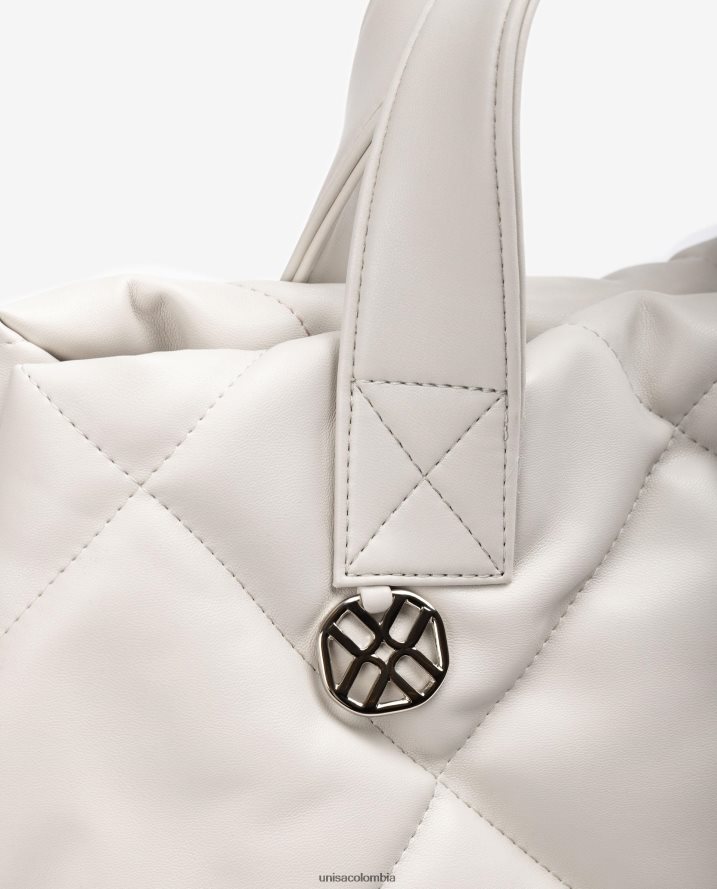 co Unisa mujer bolso de mano con efecto capitonado blanco F0X80H1150