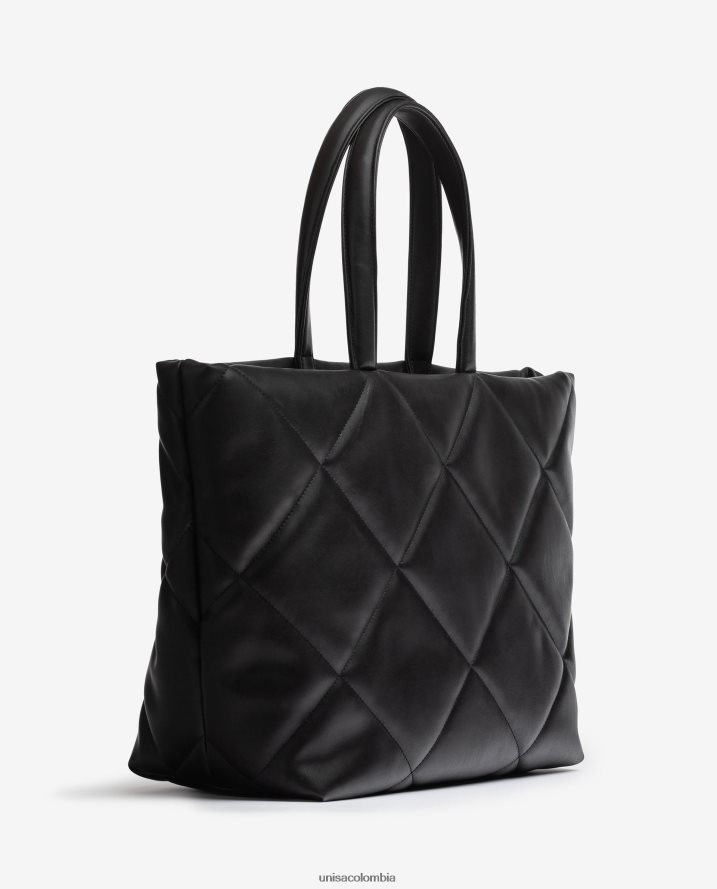co Unisa mujer bolso de mano con efecto capitonado negro F0X80H1133
