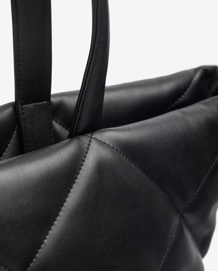 co Unisa mujer bolso de mano con efecto capitonado negro F0X80H1133