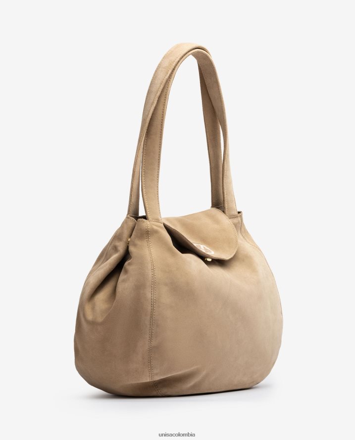 co Unisa mujer bolso de mano grande hecho en ante beige F0X80H1106