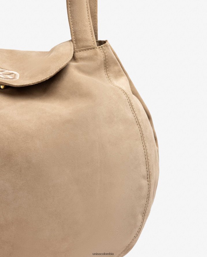 co Unisa mujer bolso de mano grande hecho en ante beige F0X80H1106