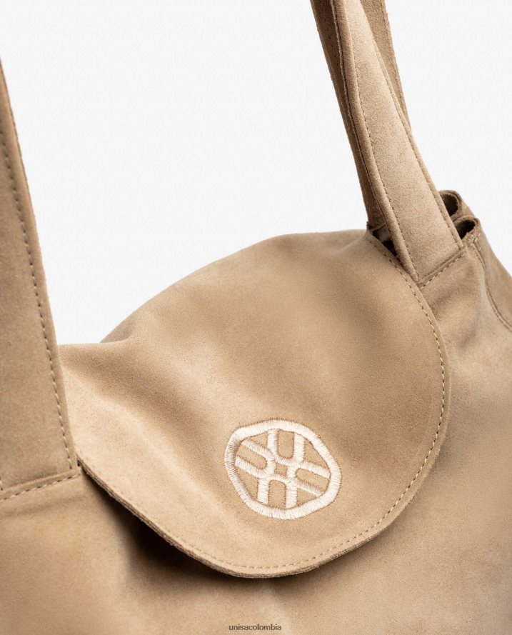 co Unisa mujer bolso de mano grande hecho en ante beige F0X80H1106