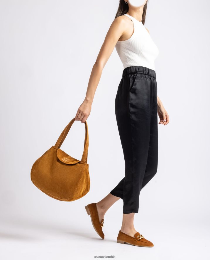 co Unisa mujer bolso de mano grande hecho en ante marrón F0X80H1107