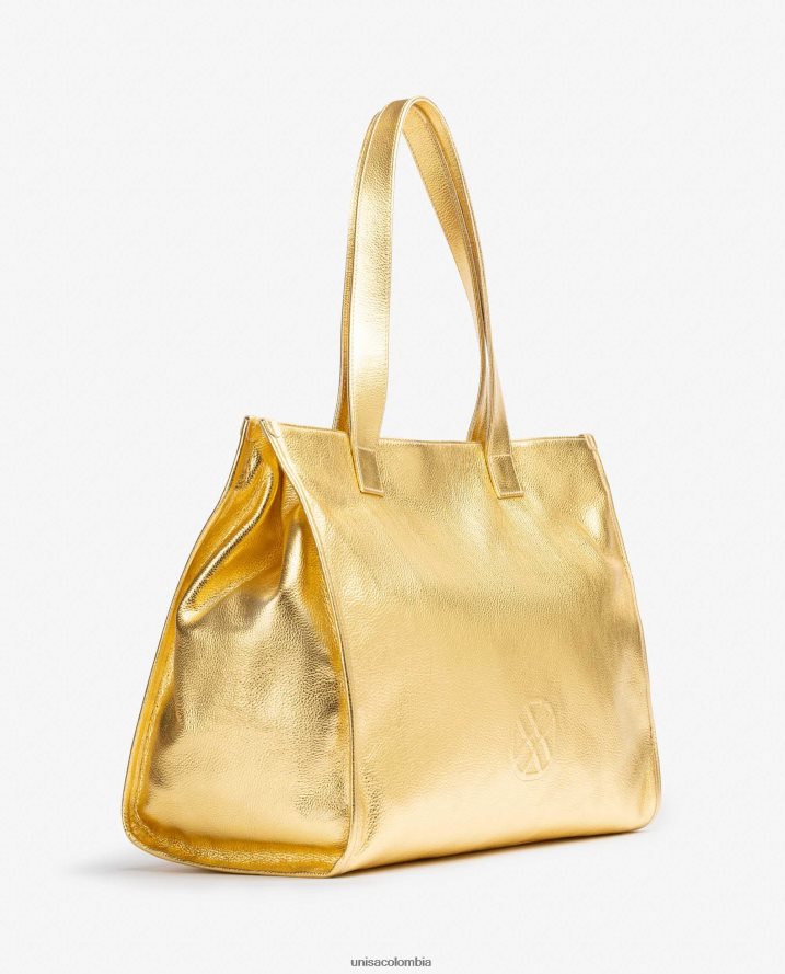 co Unisa mujer bolso shopper de piel con efecto metalizado moda F0X80H1122