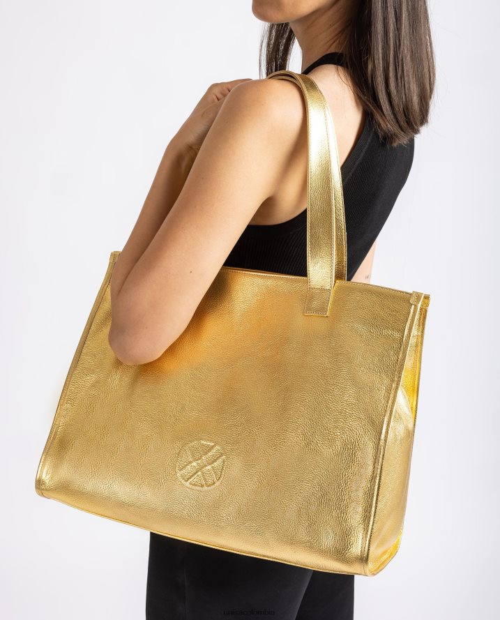 co Unisa mujer bolso shopper de piel con efecto metalizado moda F0X80H1122