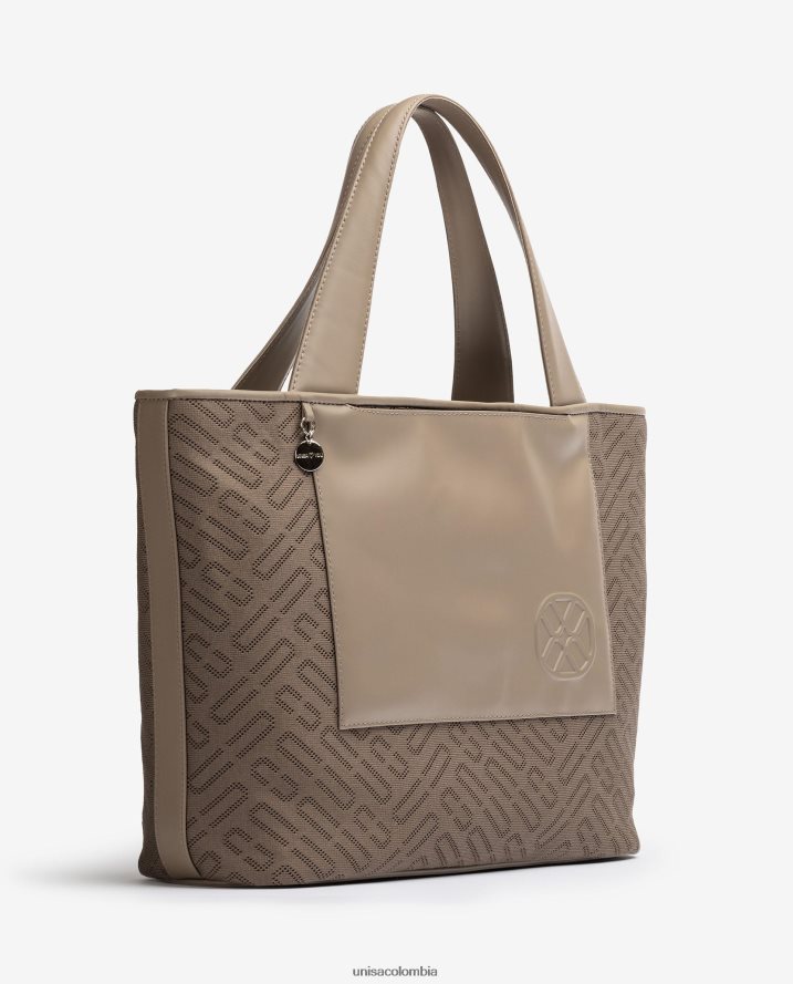 co Unisa mujer bolso shopper de tela marrón F0X80H1137
