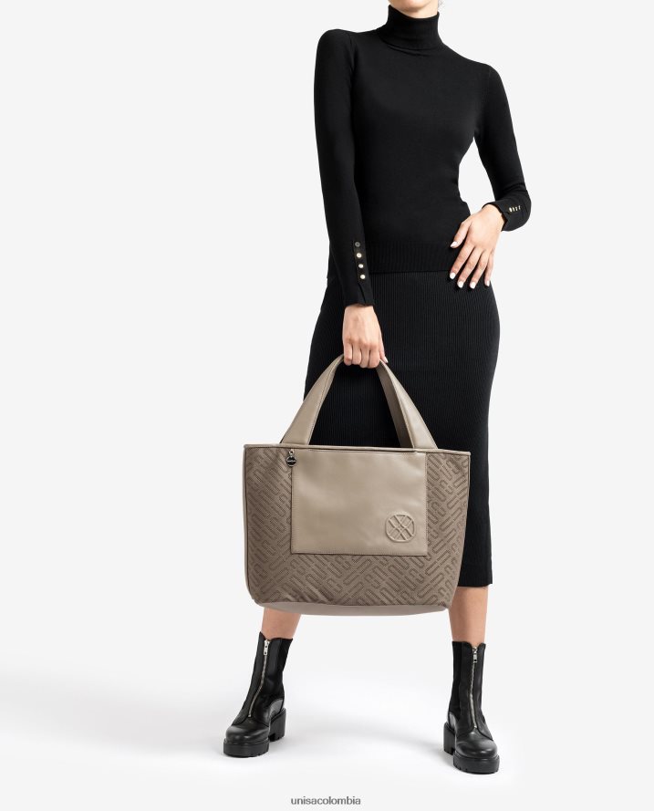 co Unisa mujer bolso shopper de tela marrón F0X80H1137