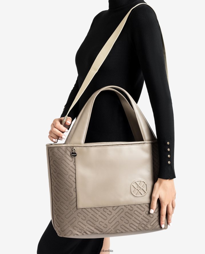 co Unisa mujer bolso shopper de tela marrón F0X80H1137