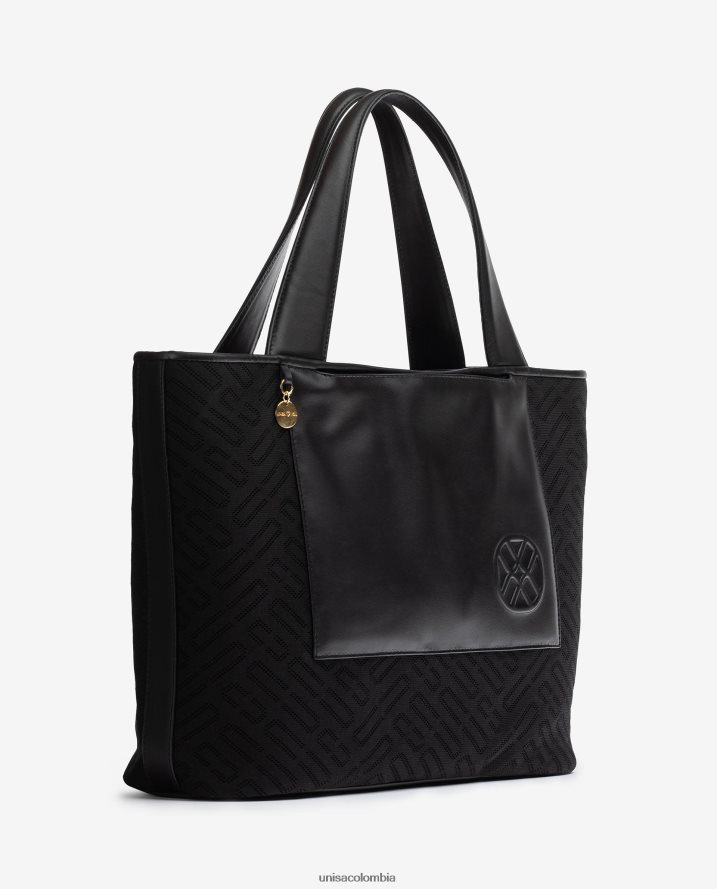 co Unisa mujer bolso shopper de tela negro F0X80H1136
