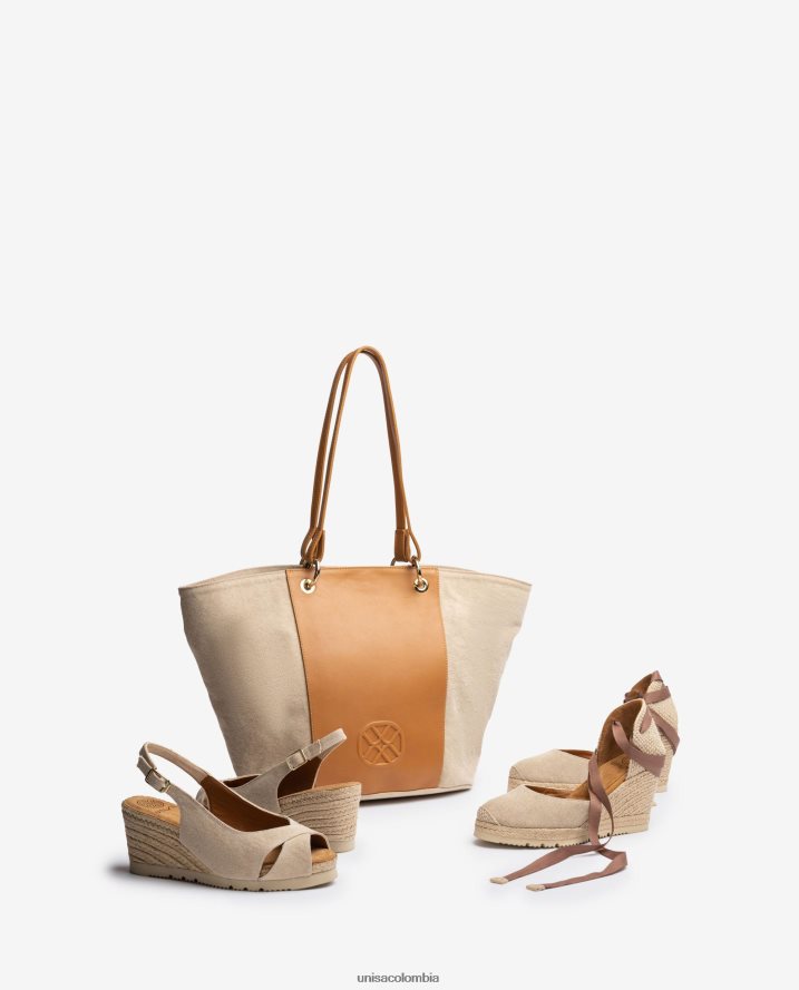 co Unisa mujer bolso shopper ecolino marrón F0X80H1105