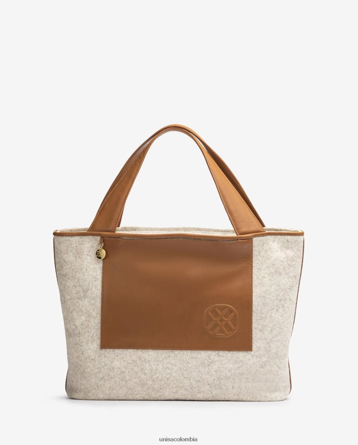 co Unisa mujer bolso shopper hecho de tela reciclada blanco F0X80H1139