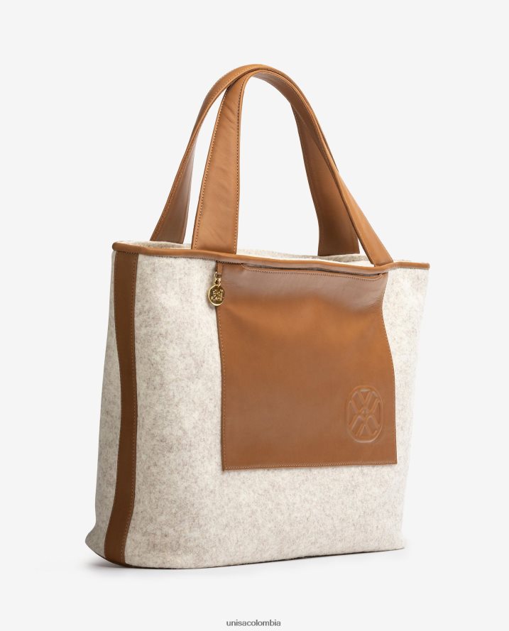 co Unisa mujer bolso shopper hecho de tela reciclada blanco F0X80H1139
