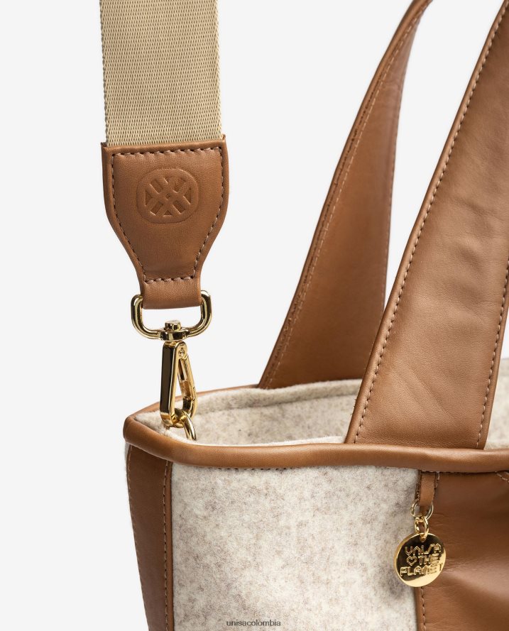 co Unisa mujer bolso shopper hecho de tela reciclada blanco F0X80H1139