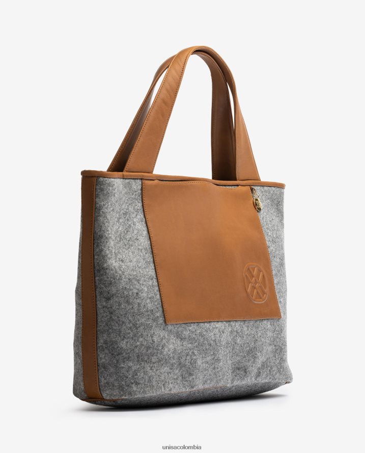 co Unisa mujer bolso shopper hecho de tela reciclada gris F0X80H1138