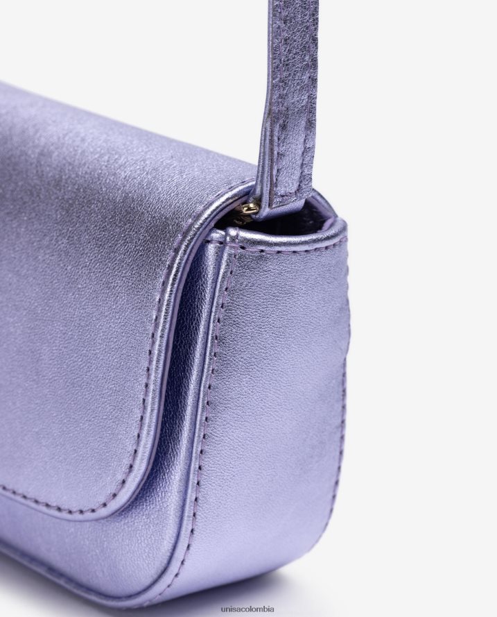 co Unisa mujer bolso de fiesta de piel con efecto metalizado lila F0X80H1208