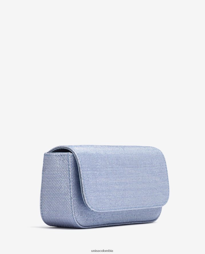 co Unisa mujer bolso de fiesta de tela brillante azul F0X80H1206