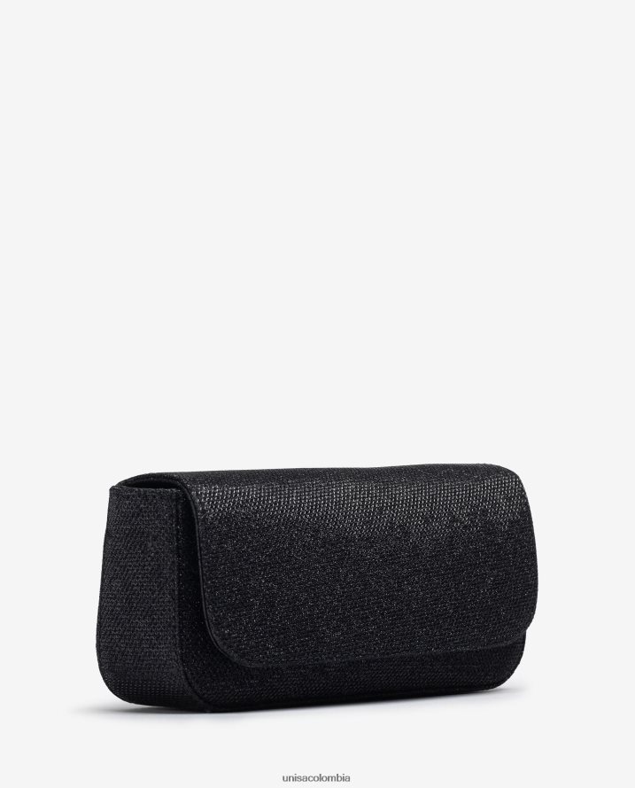 co Unisa mujer bolso de fiesta de tela brillante negro F0X80H1201