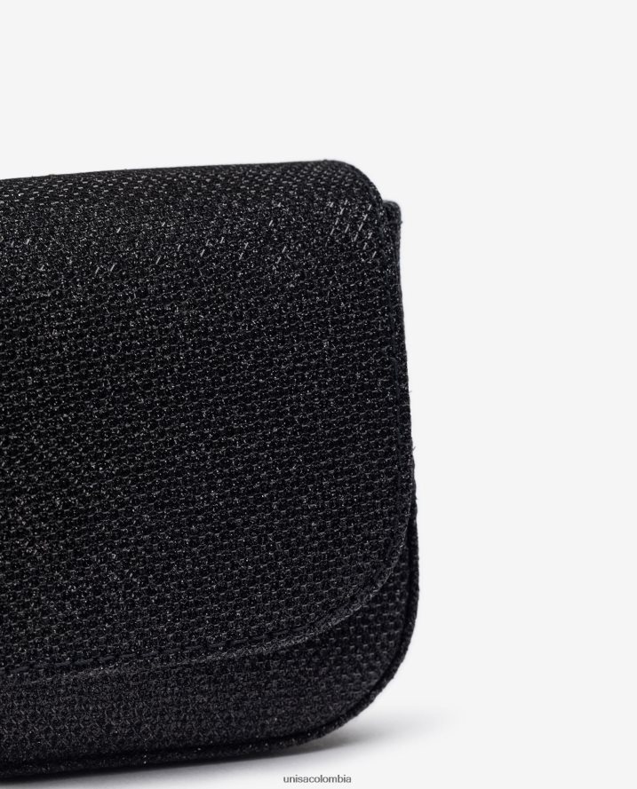 co Unisa mujer bolso de fiesta de tela brillante negro F0X80H1201
