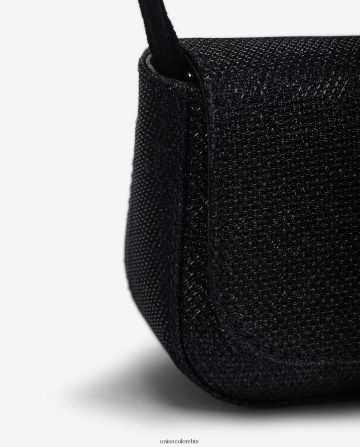 co Unisa mujer bolso de fiesta de tela brillante negro F0X80H1201