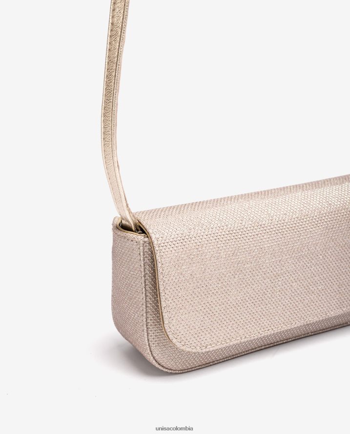 co Unisa mujer bolso de fiesta de tela brillante oro F0X80H1202