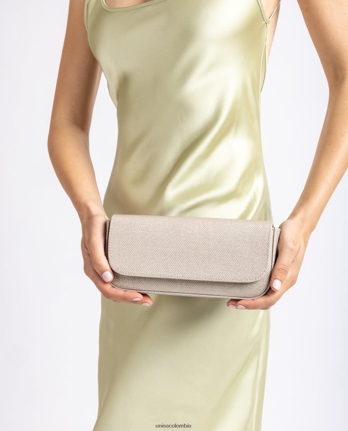 co Unisa mujer bolso de fiesta de tela brillante oro F0X80H1202
