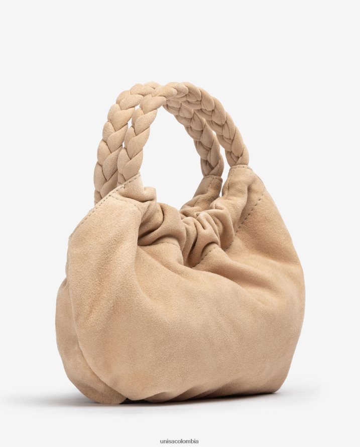co Unisa mujer bolso de mano con asas trenzadas beige F0X80H1190