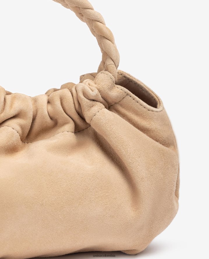co Unisa mujer bolso de mano con asas trenzadas beige F0X80H1190