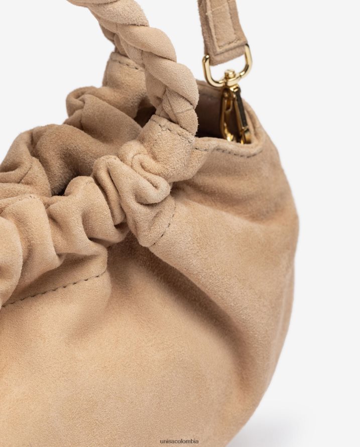 co Unisa mujer bolso de mano con asas trenzadas beige F0X80H1190
