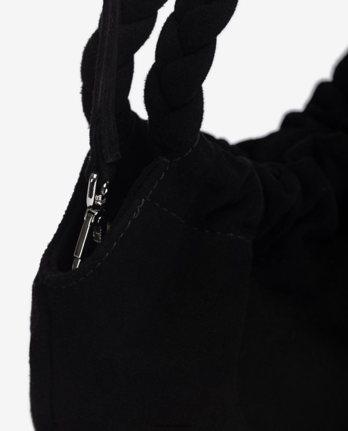co Unisa mujer bolso de mano con asas trenzadas negro F0X80H1188