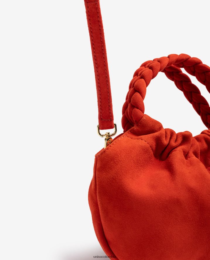 co Unisa mujer bolso de mano con asas trenzadas rojo F0X80H1203